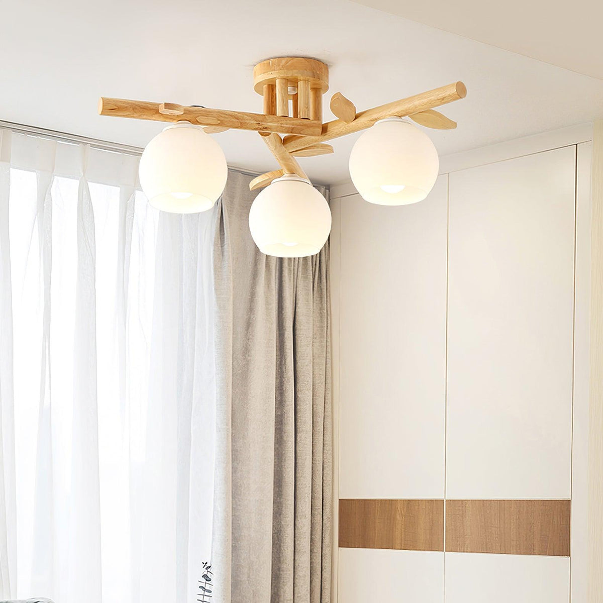 Candeeiro de teto Willow em madeira minimalista