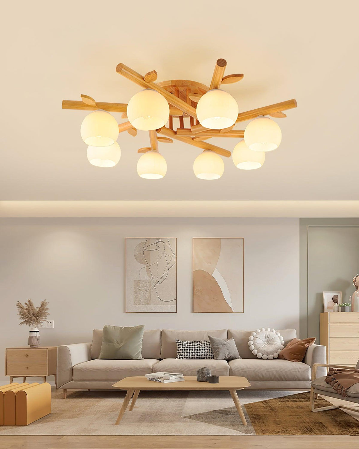Candeeiro de teto Willow em madeira minimalista