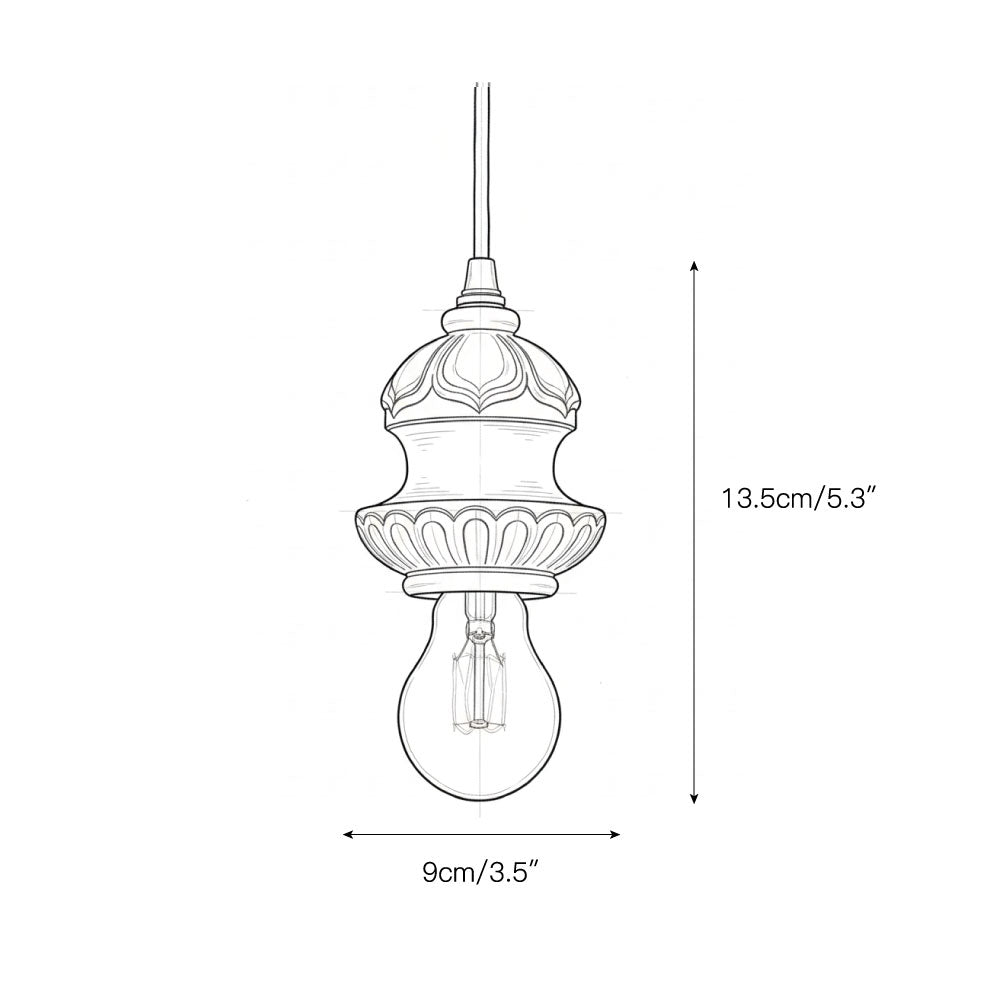 Vornel-trælampe med ledning