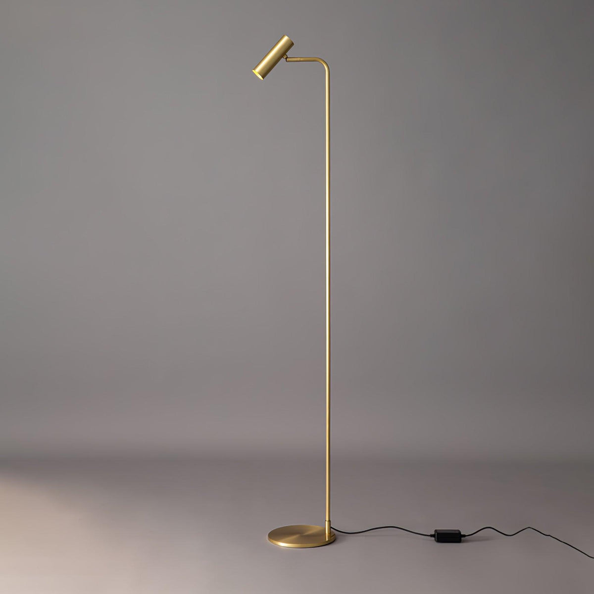 Nirixa industriell golvlampa i mässing