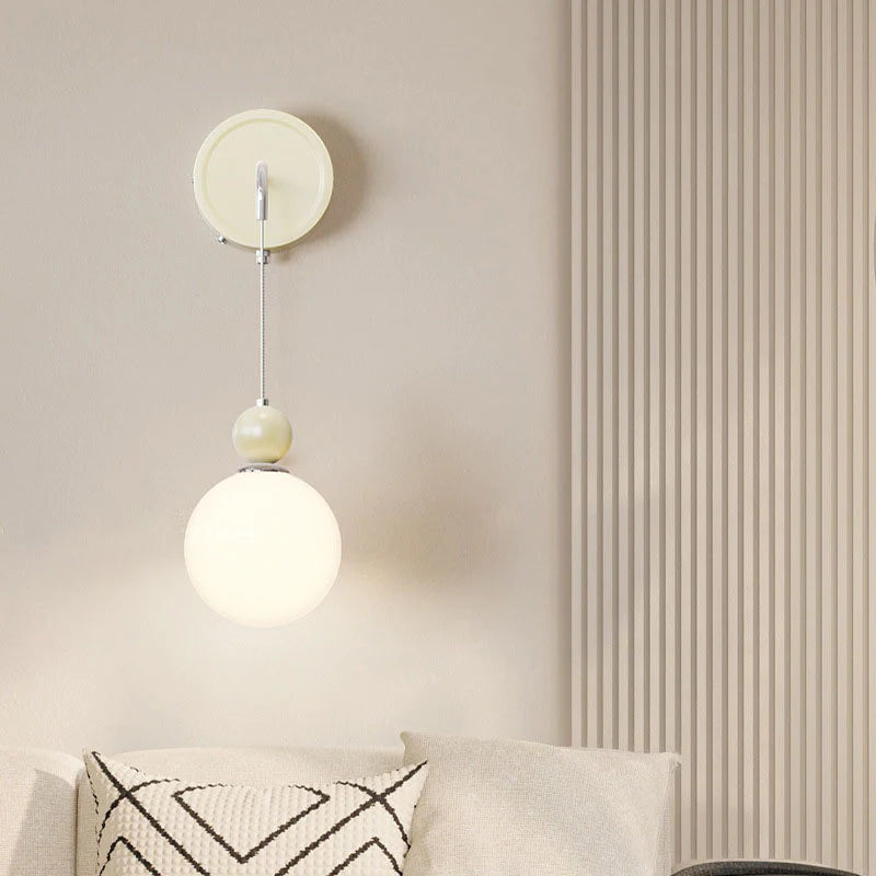 Valentina modern LED-inomhusvägglampa Röd/Kaffebrun Metall/Glas Sovrum