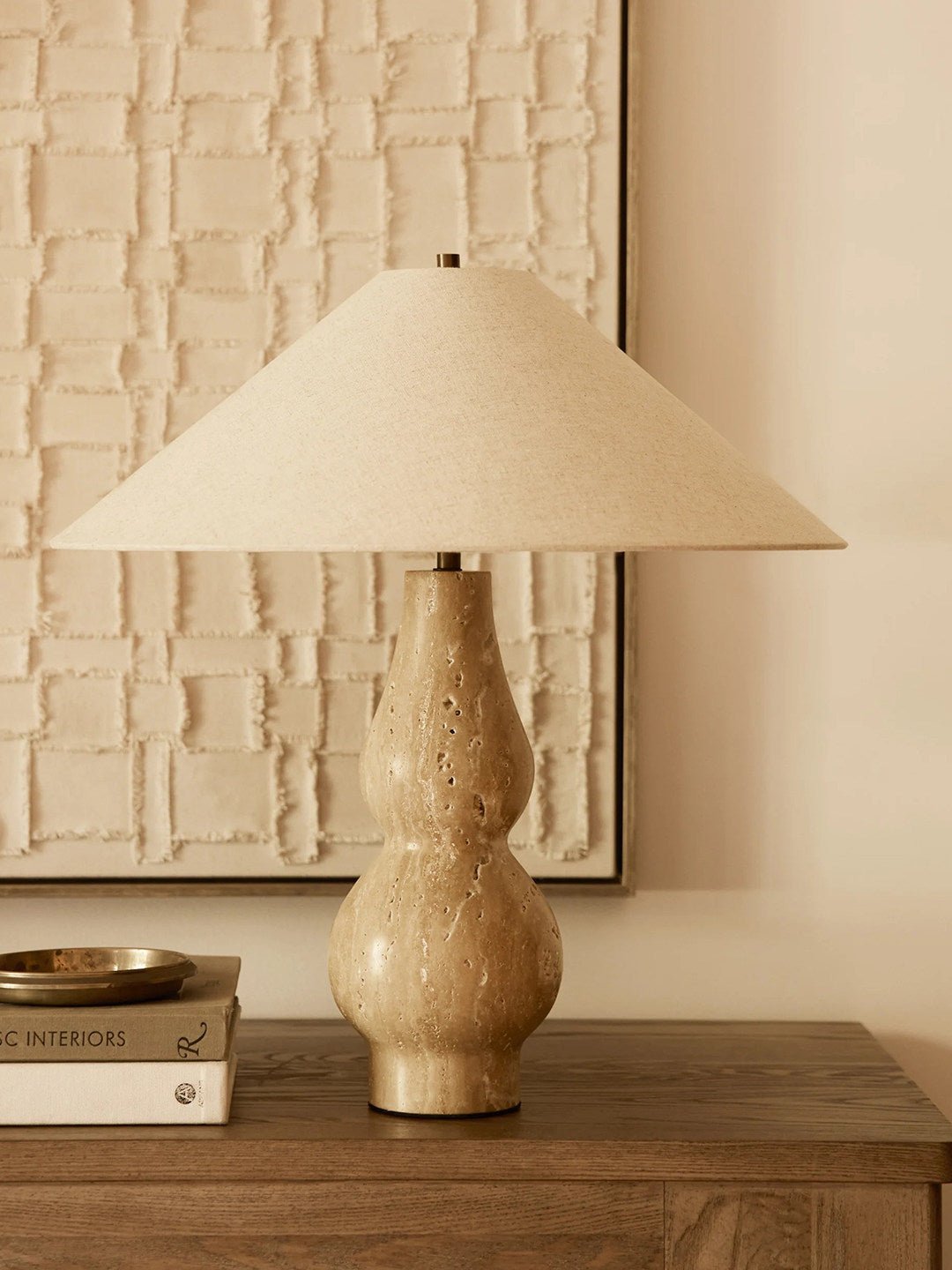 Candeeiro de mesa Travertine Double-Gourd