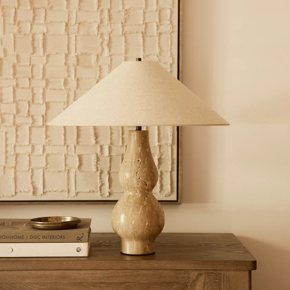 Candeeiro de mesa Travertine Double-Gourd