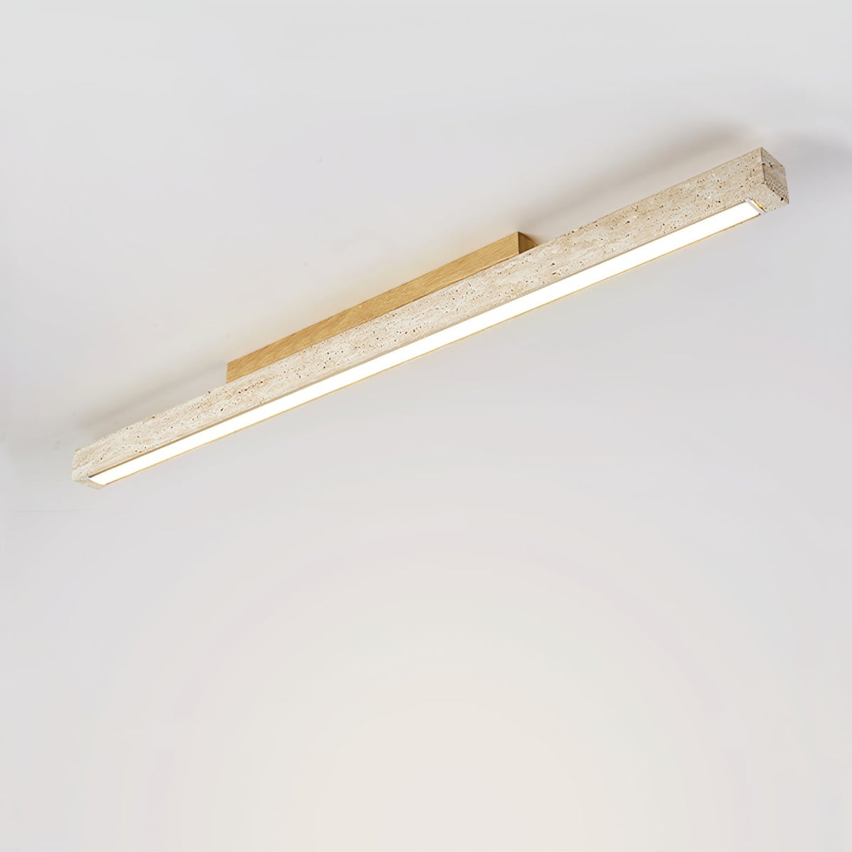 Valinian minimalistisk linjär taklampa i travertin