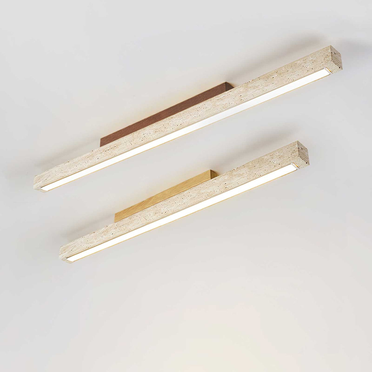 Valinian minimalistisk linjär taklampa i travertin