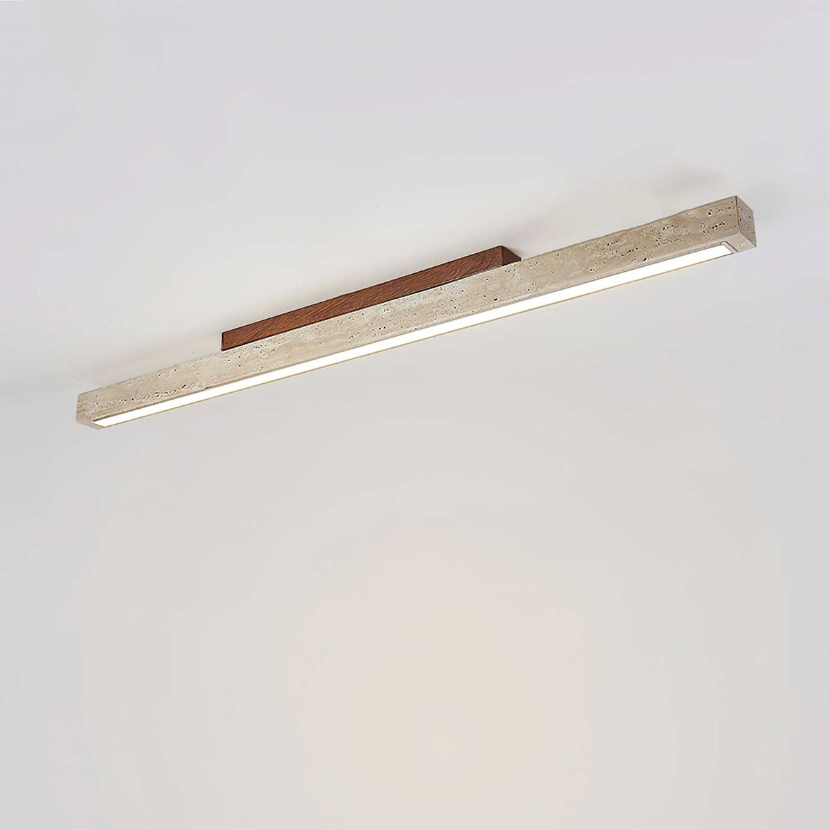 Valinian minimalistisk linjär taklampa i travertin