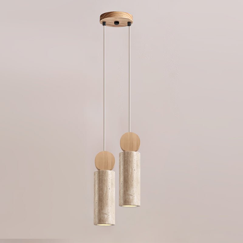 Candeeiro suspenso Ashton Travertine Cylinder Disc