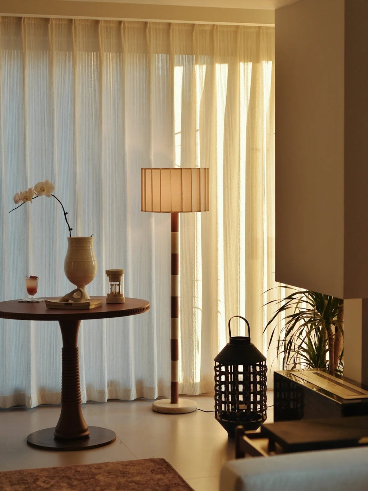 Vrys Travertine  Striped Floor Lamp