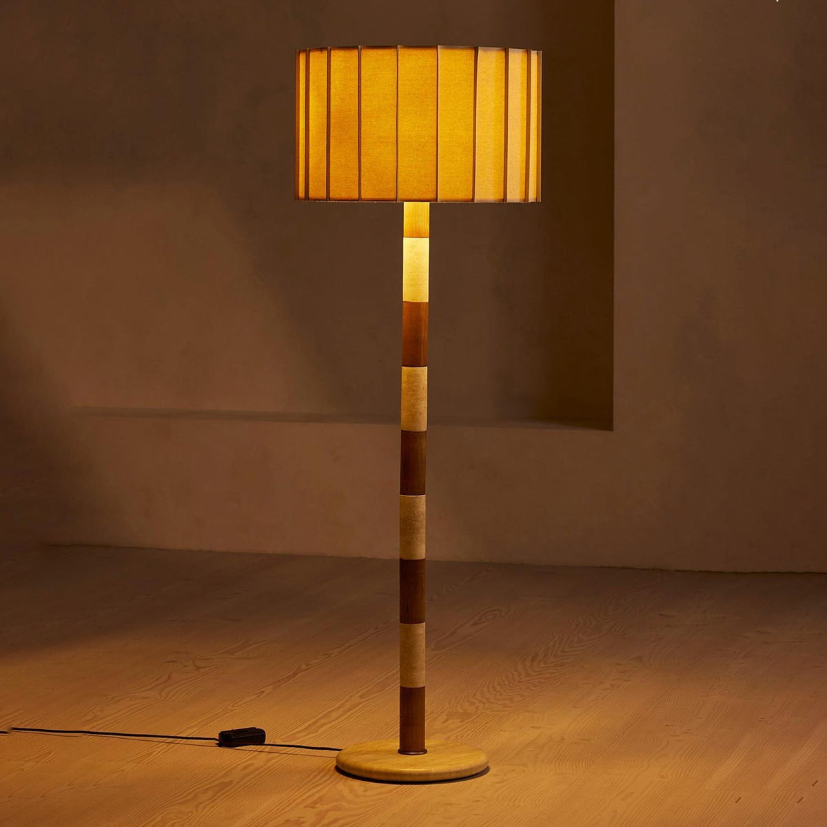 Vrys Travertine  Striped Floor Lamp