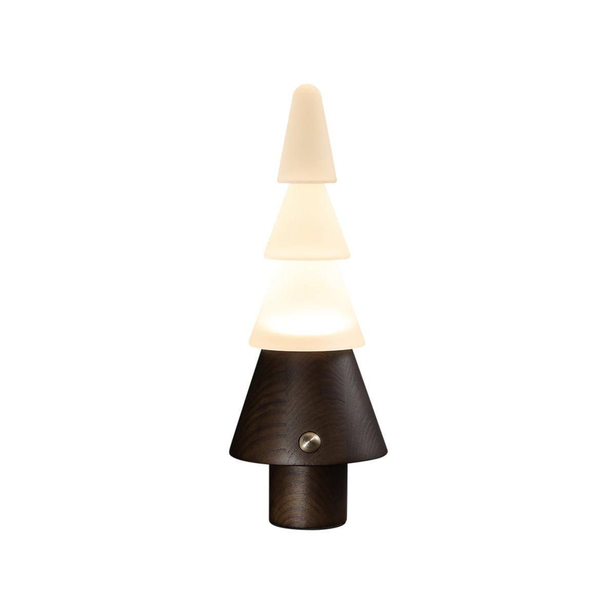 Elveette moderne bordlampe i træ