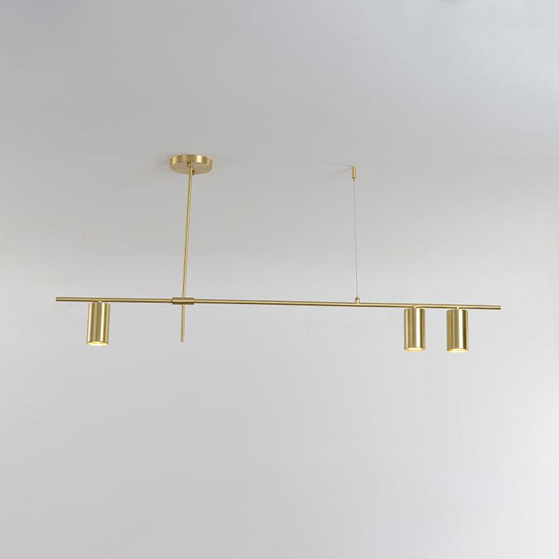 Candeeiro de teto Solenelle, cilindros lineares em latão, estilo tribal