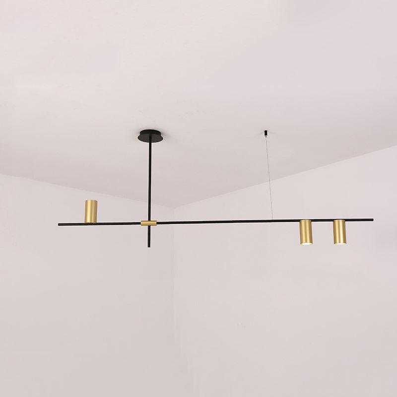Candeeiro de teto Solenelle, cilindros lineares em latão, estilo tribal