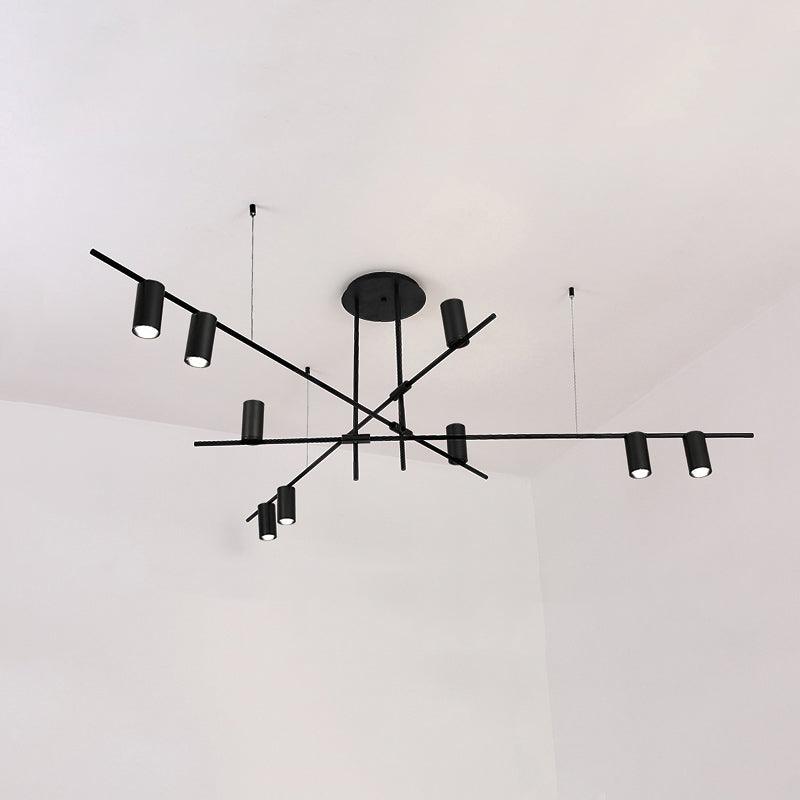 Candeeiro de teto Solenelle, cilindros lineares em latão, estilo tribal