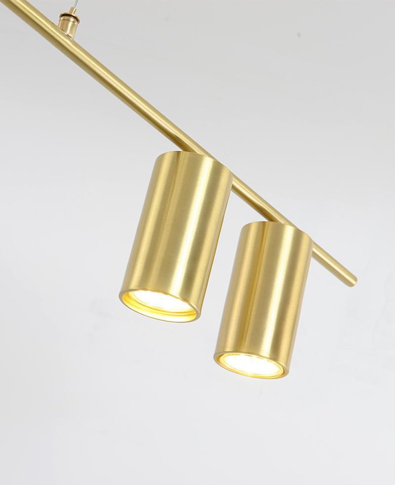 Candeeiro de teto Solenelle, cilindros lineares em latão, estilo tribal
