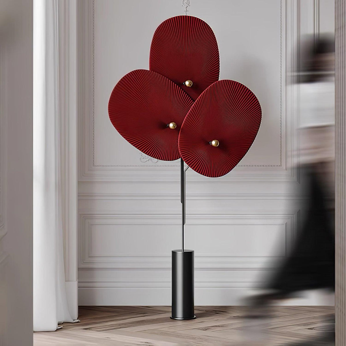 Scarlet kronblads-gulvlampe i stof