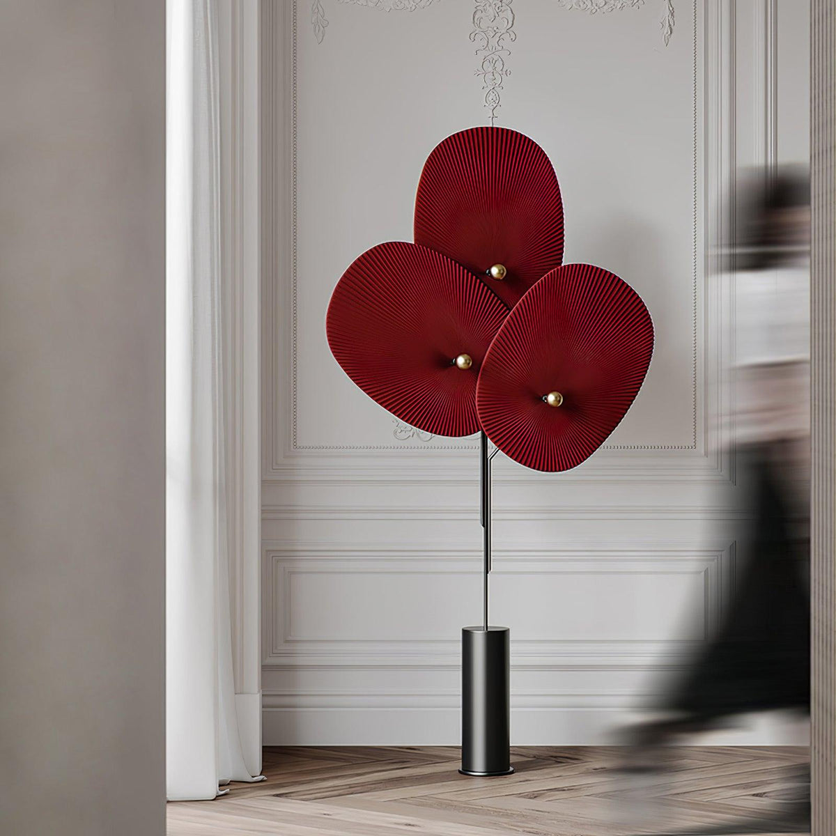 Scarlet kronblads-gulvlampe i stof