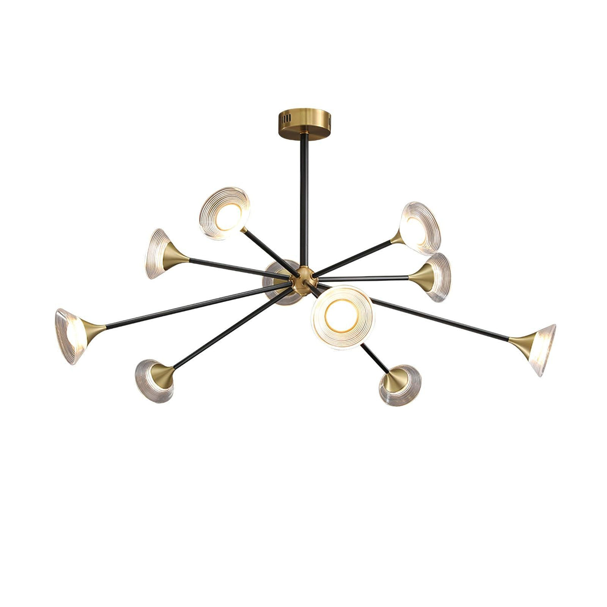 Myzoraris moderne glaslysekrone i mid-century-stil