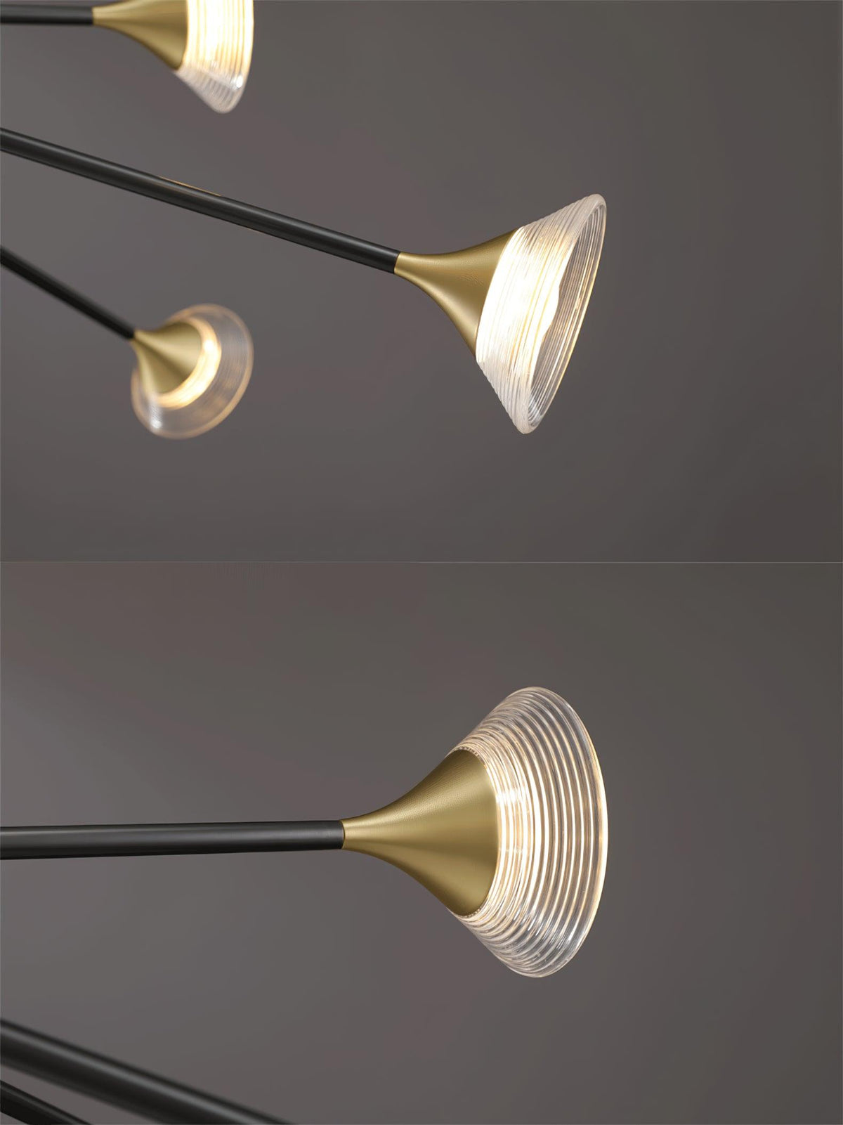 Myzoraris moderne glaslysekrone i mid-century-stil