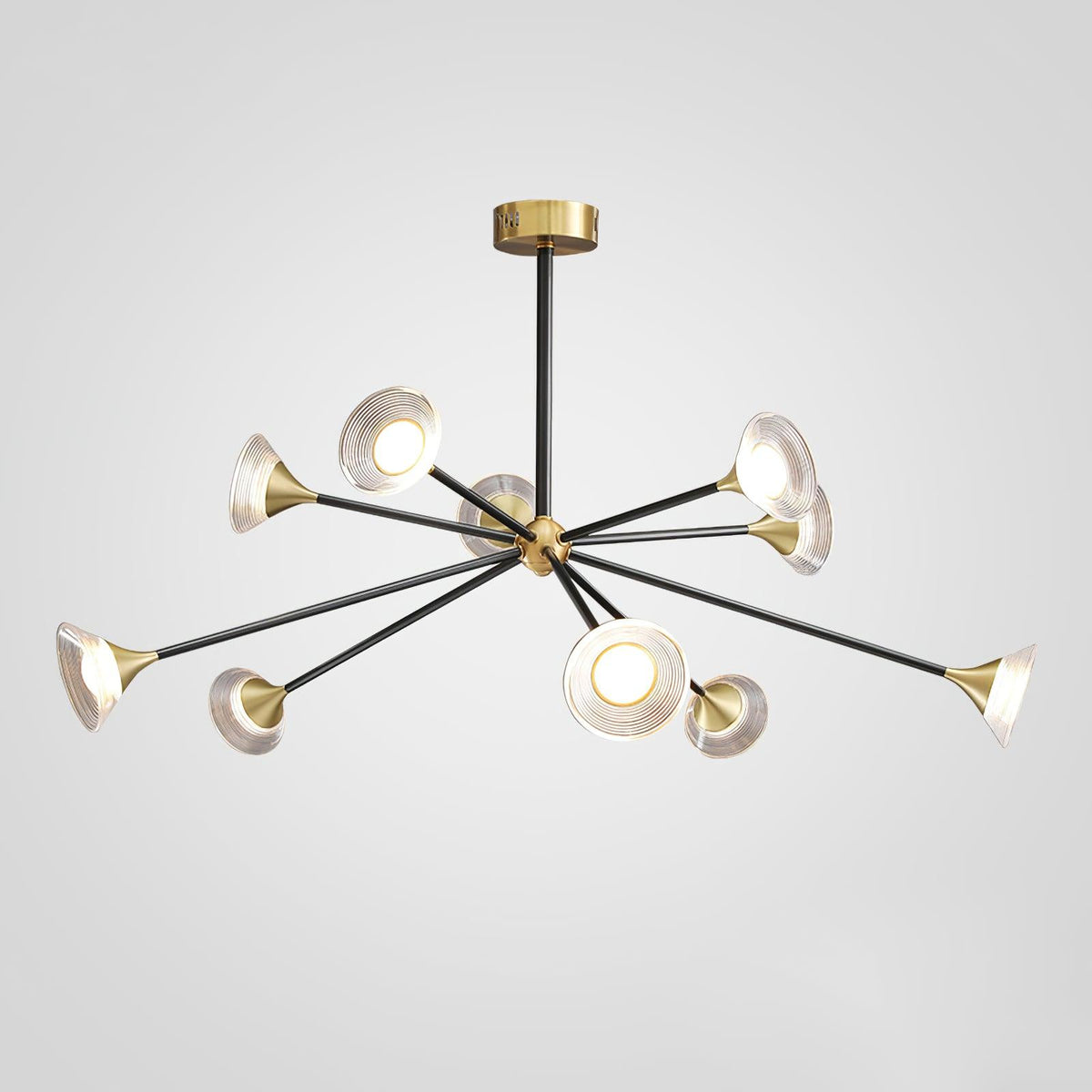 Myzoraris moderne glaslysekrone i mid-century-stil