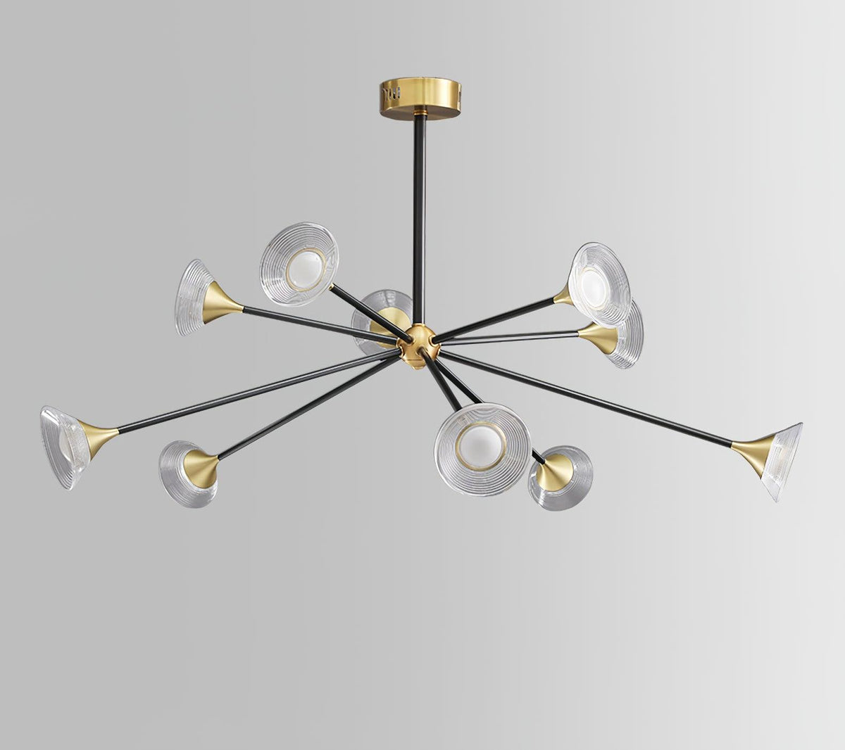 Myzoraris moderne glaslysekrone i mid-century-stil