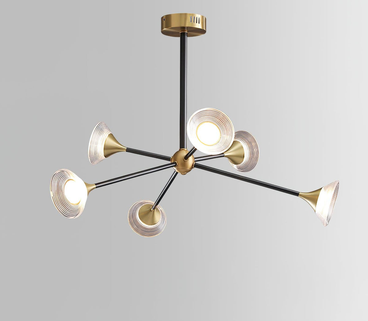 Myzoraris moderne glaslysekrone i mid-century-stil