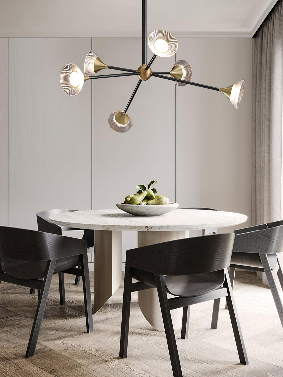 Myzoraris moderne glaslysekrone i mid-century-stil