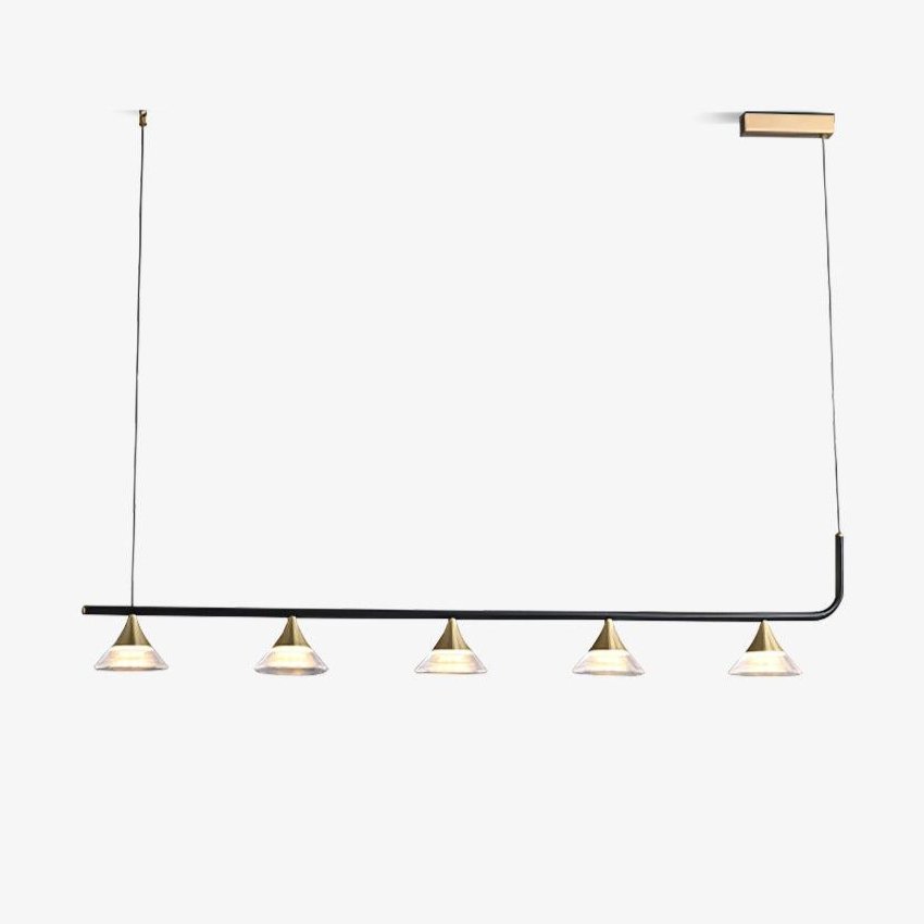 Auranielle mid-century-moderni messinkiriippuvalaisin