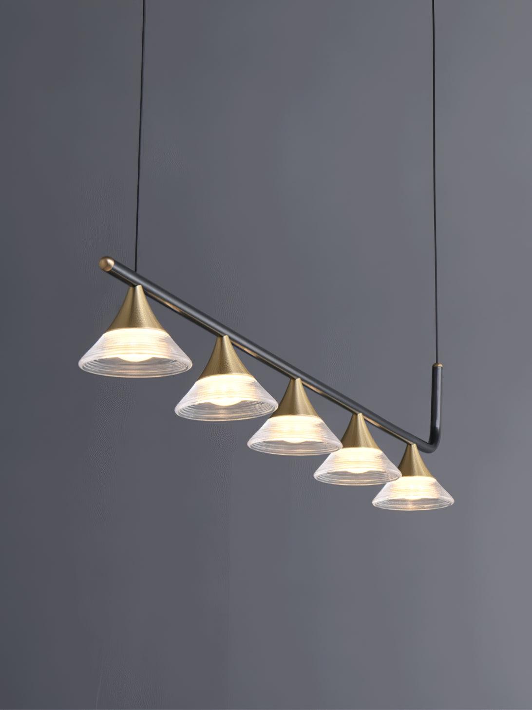 Auranielle mid-century-moderni messinkiriippuvalaisin