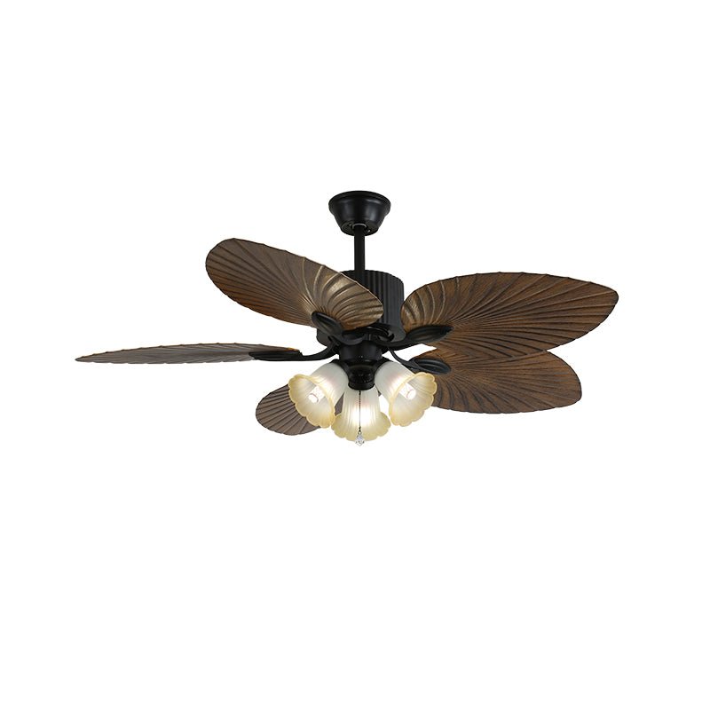 Ventoinha de teto com luz de vidro tropical Celiira