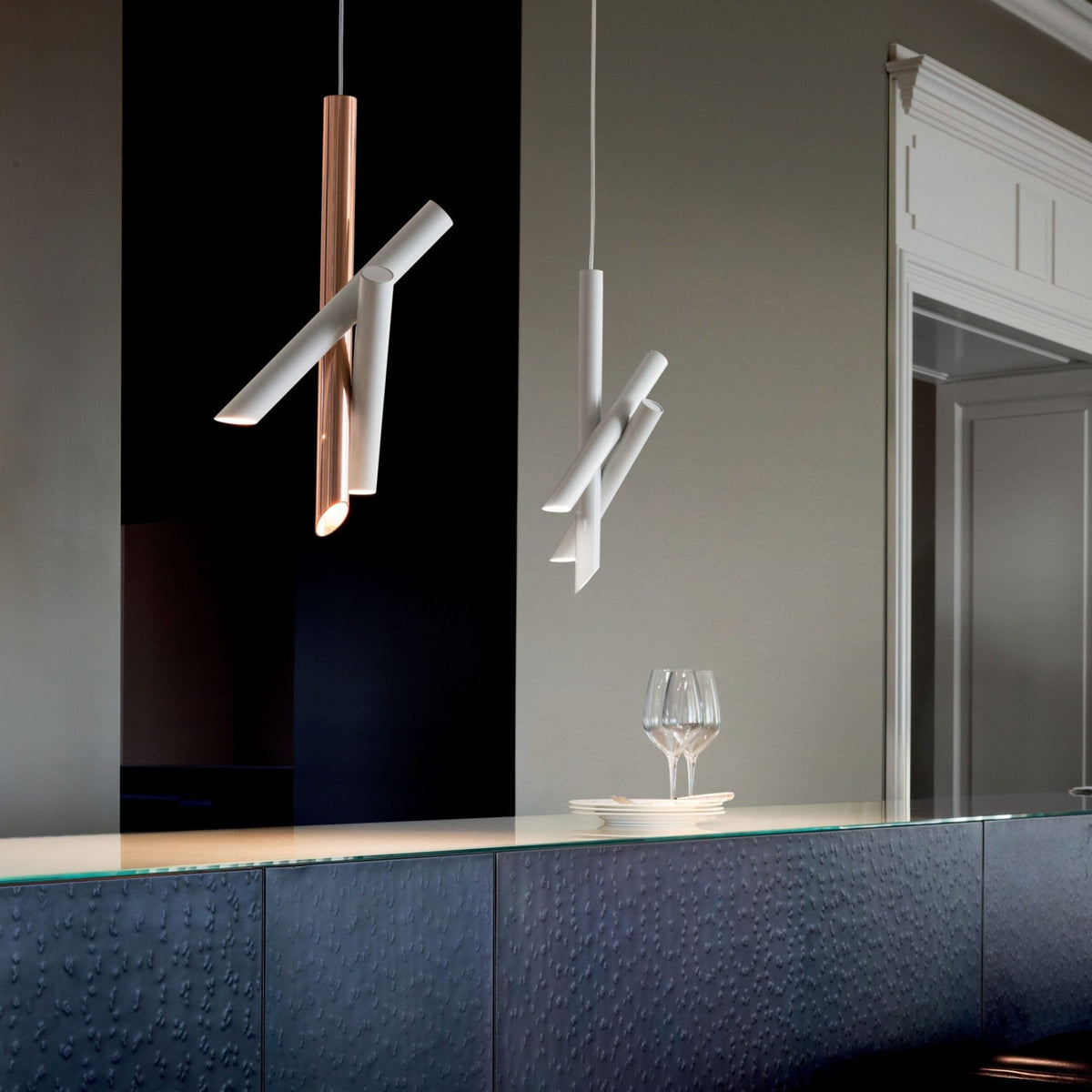 Erixon pendel med rør i aluminium, minimalistisk