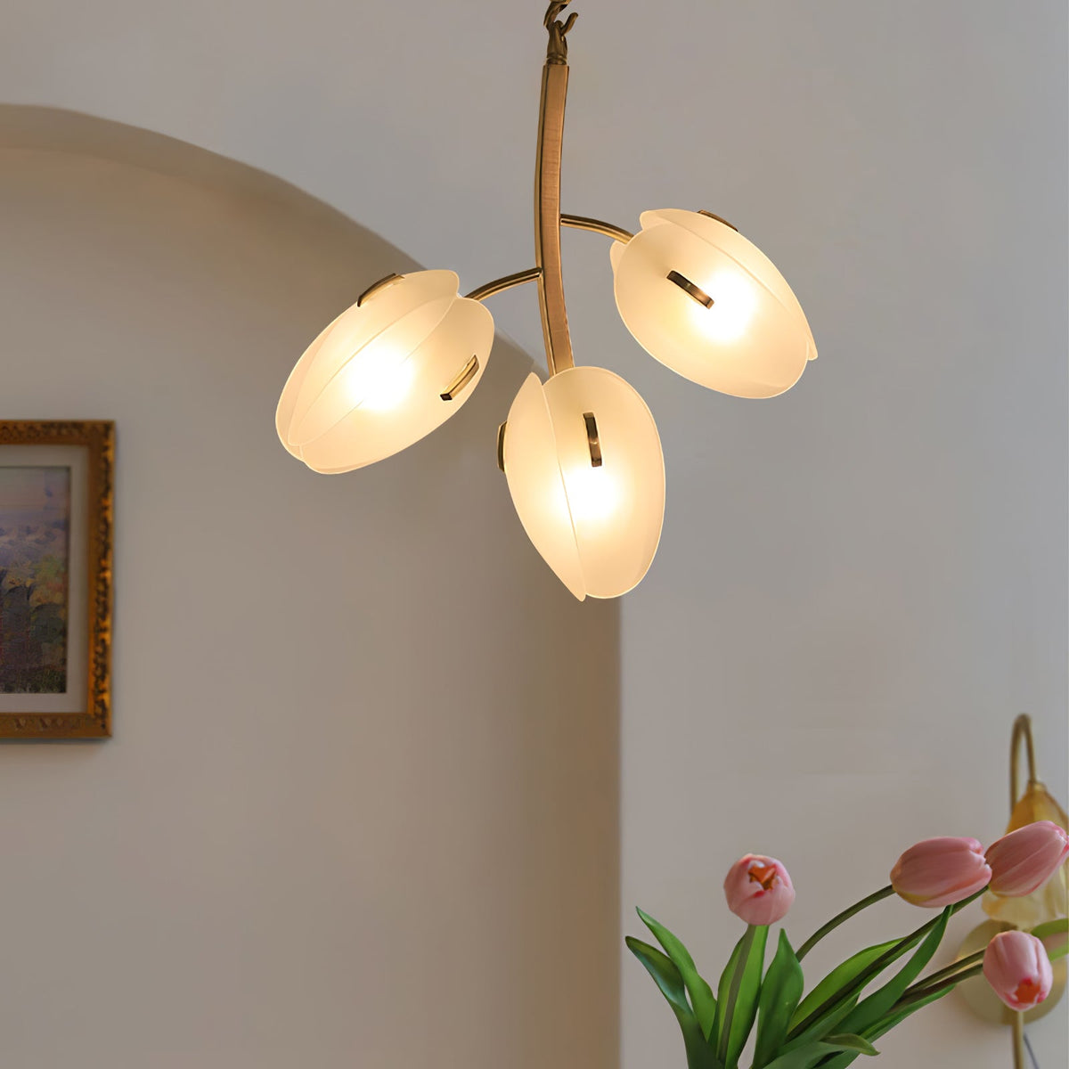 Blossom moderne glaslysekrone