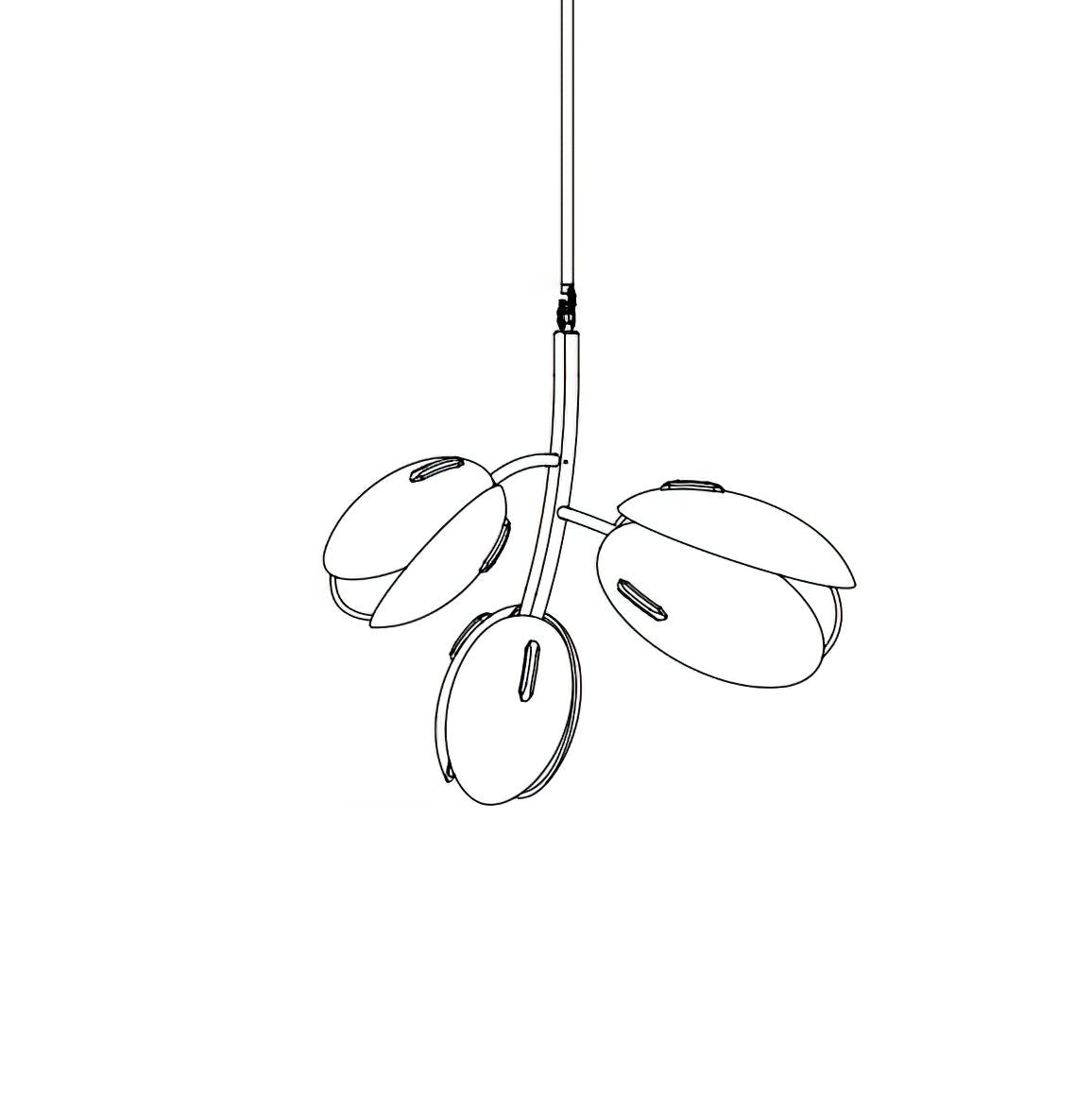 Blossom moderne glaslysekrone