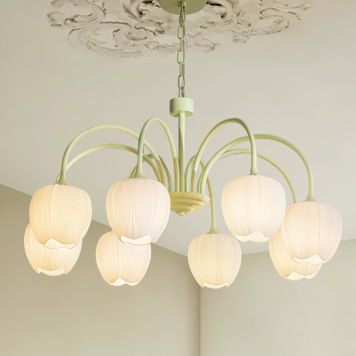 Tulip friske lysekroner i glas