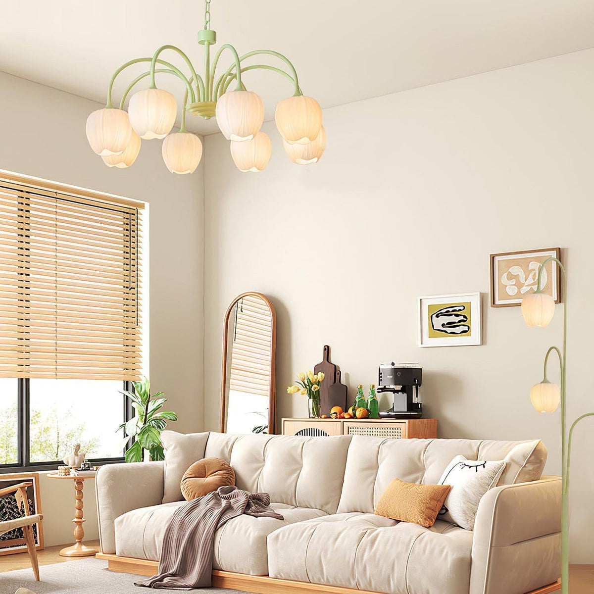 Tulip friske lysekroner i glas