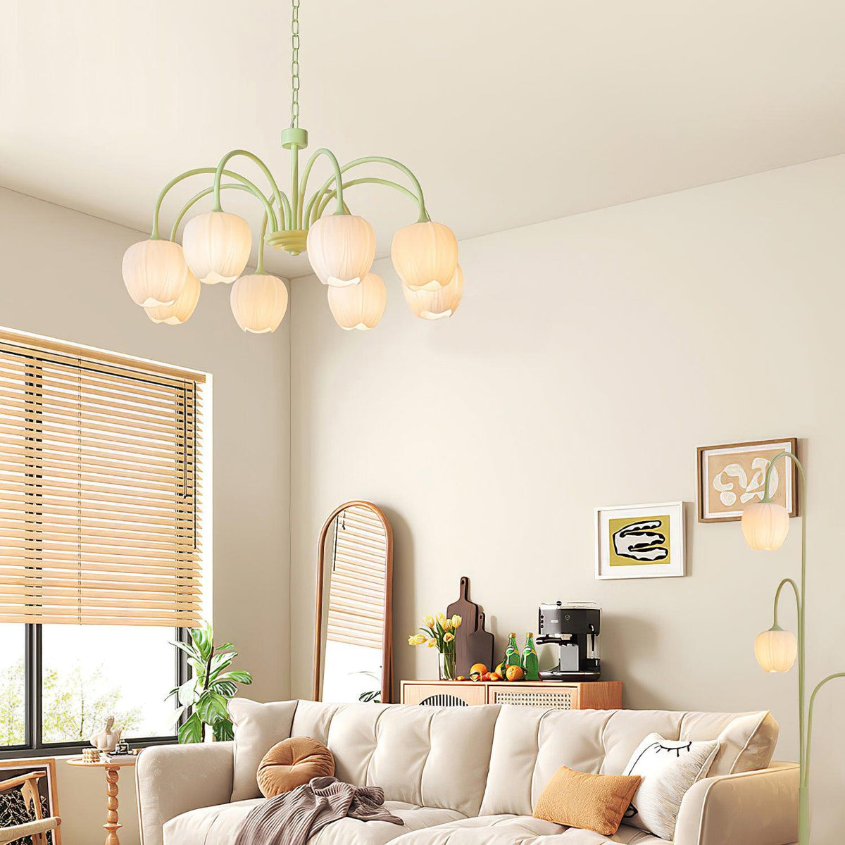 Tulip friske lysekroner i glas