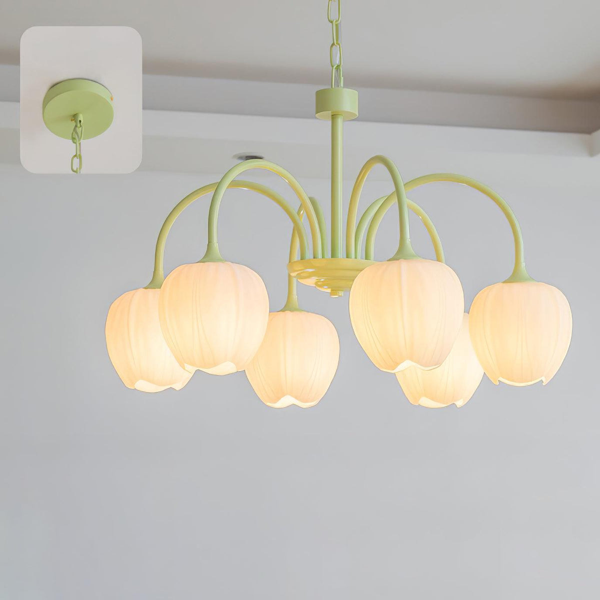 Tulip friske lysekroner i glas