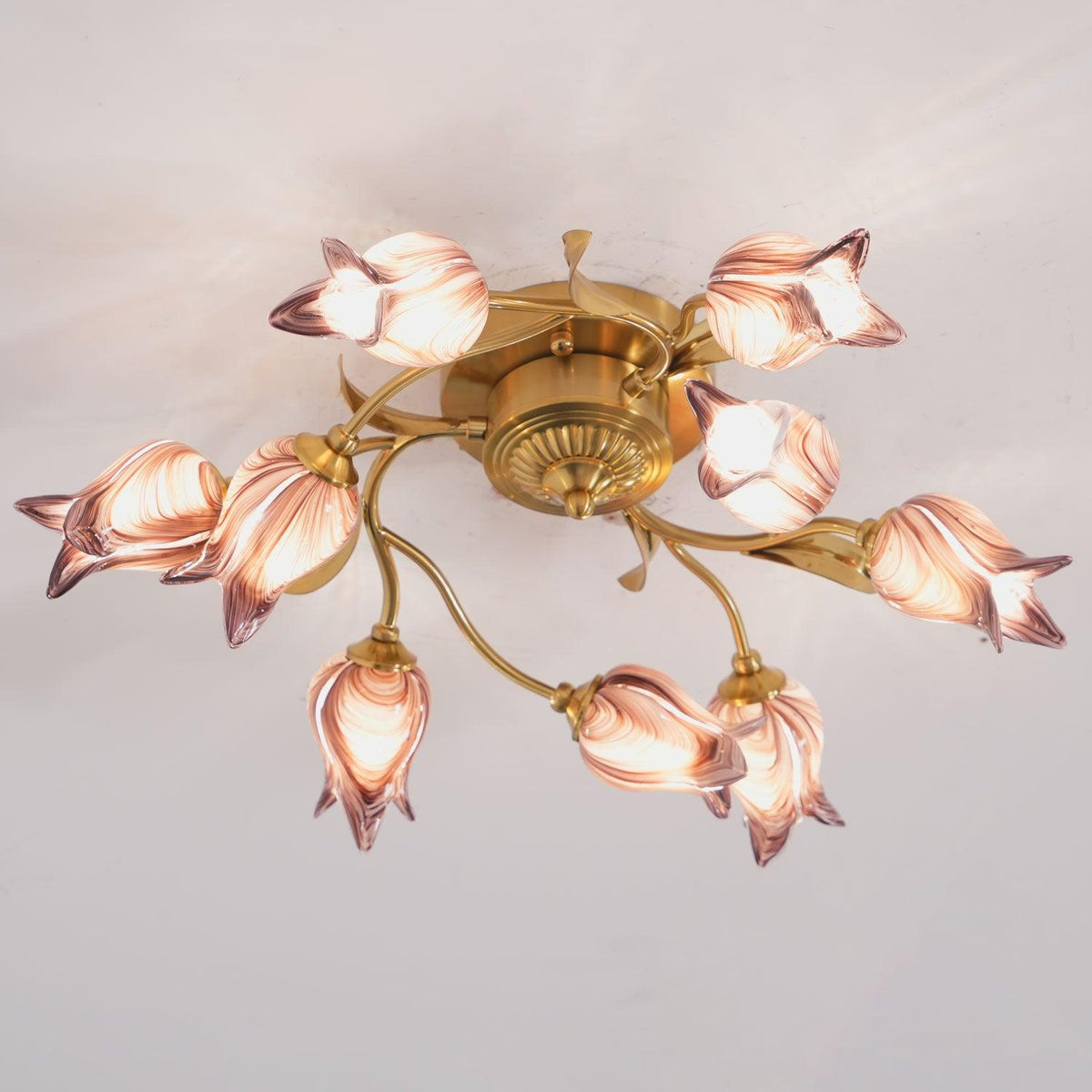 Vathaos Tulip Serenade loftslampe i glas