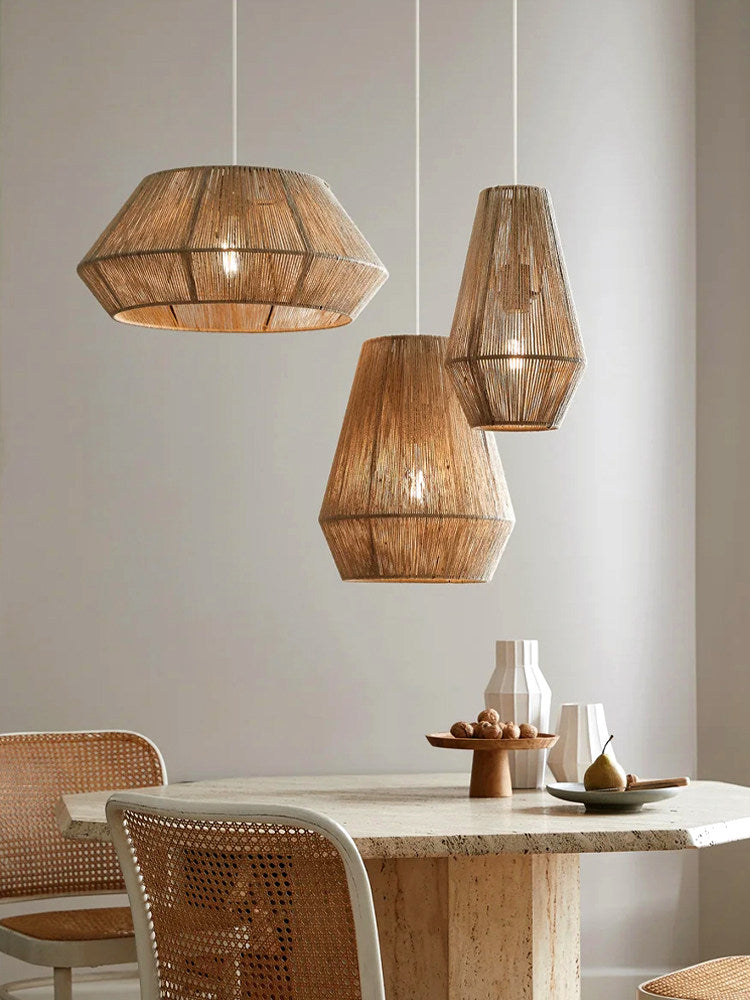 Navenwick facetteret pendel-lampe med reb