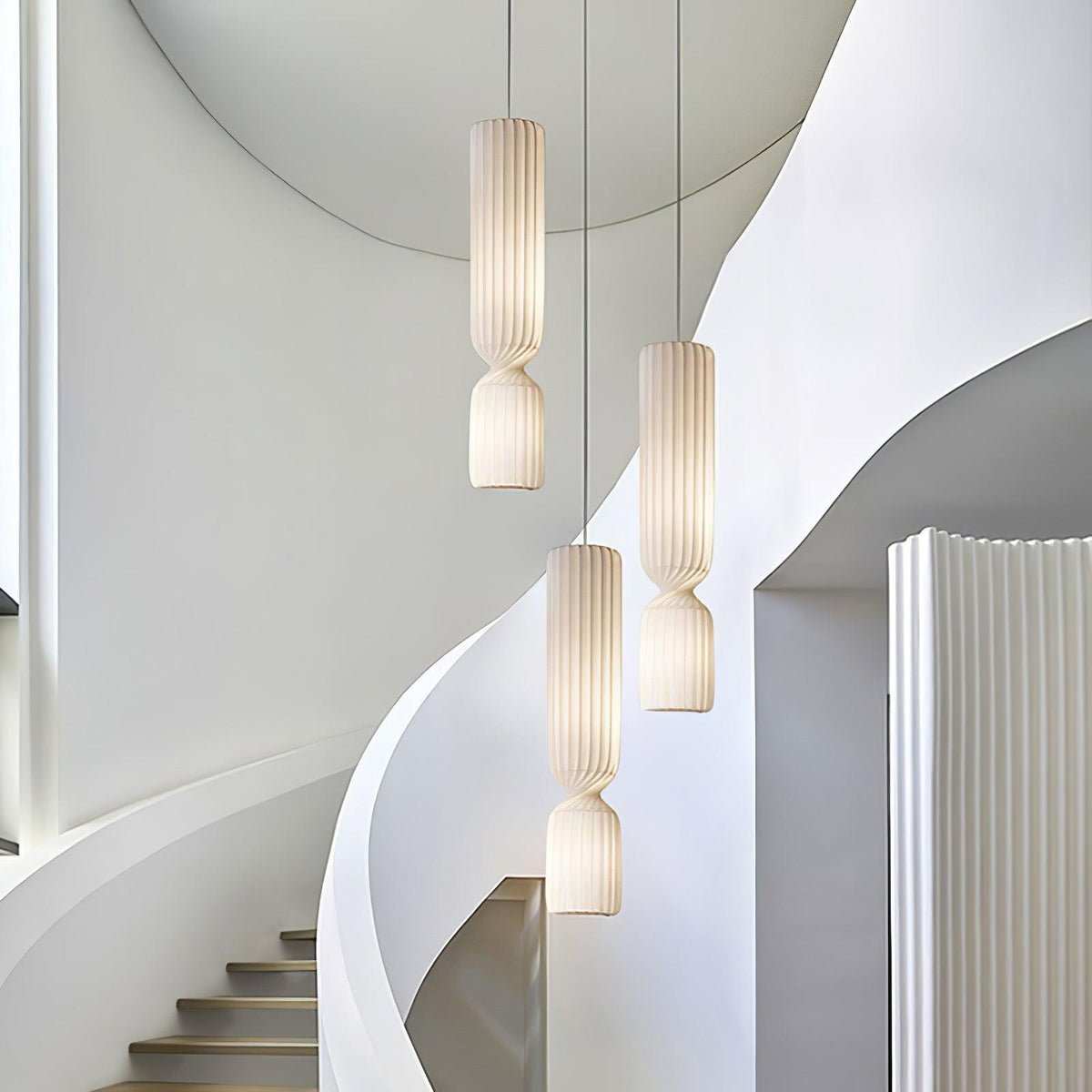 Candeeiro suspenso minimalista em PVC Twist