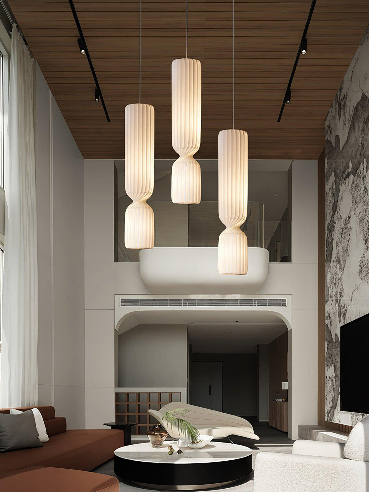 Candeeiro suspenso minimalista em PVC Twist