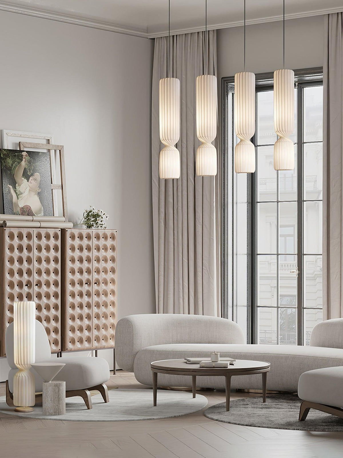 Candeeiro suspenso minimalista em PVC Twist