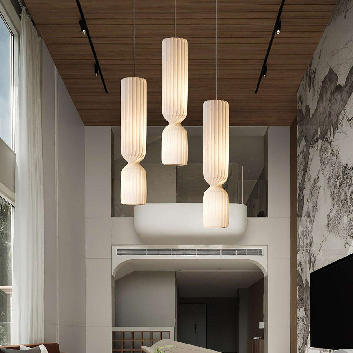 Candeeiro suspenso minimalista em PVC Twist