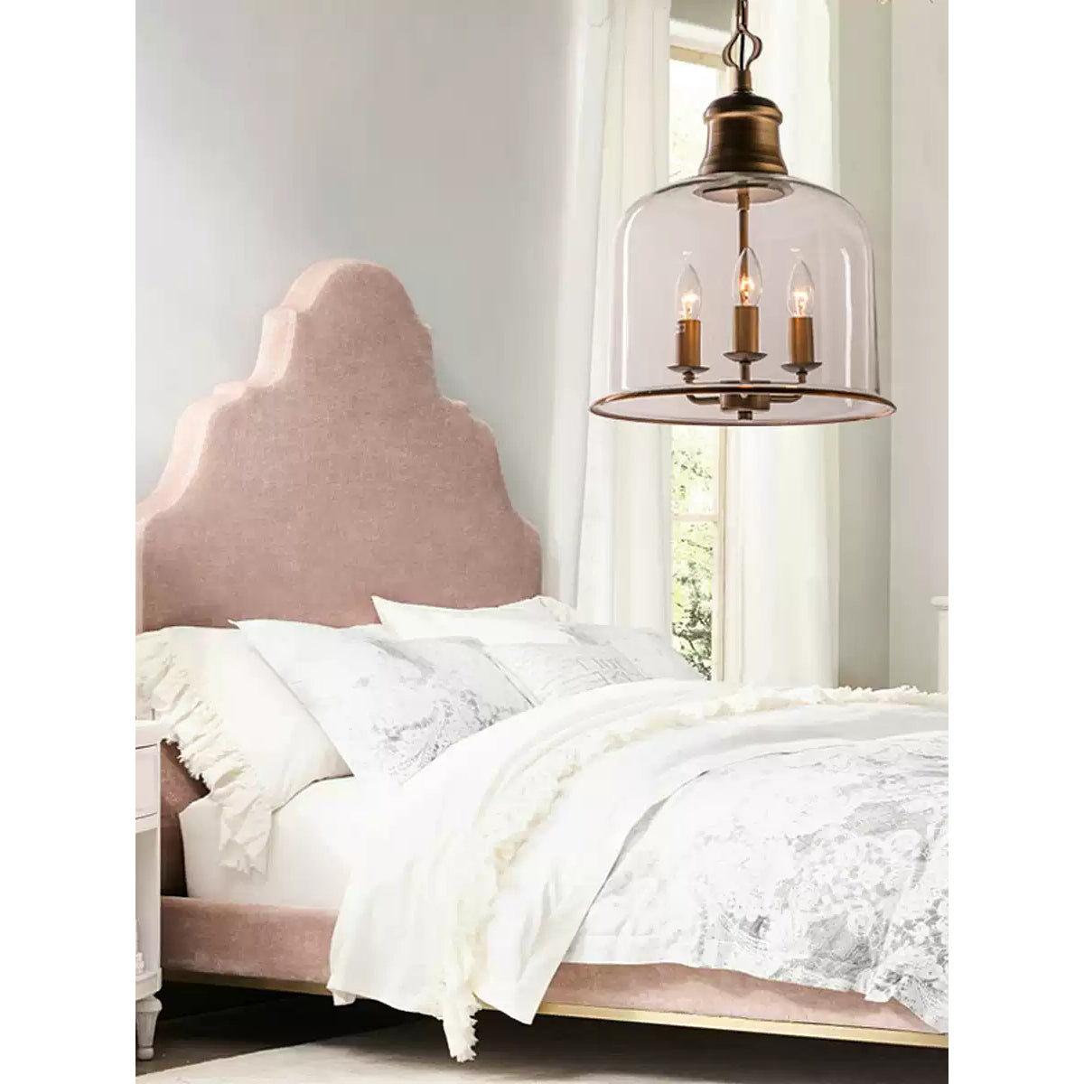 Celaniella vintage-pendel i glas med elegant udtryk