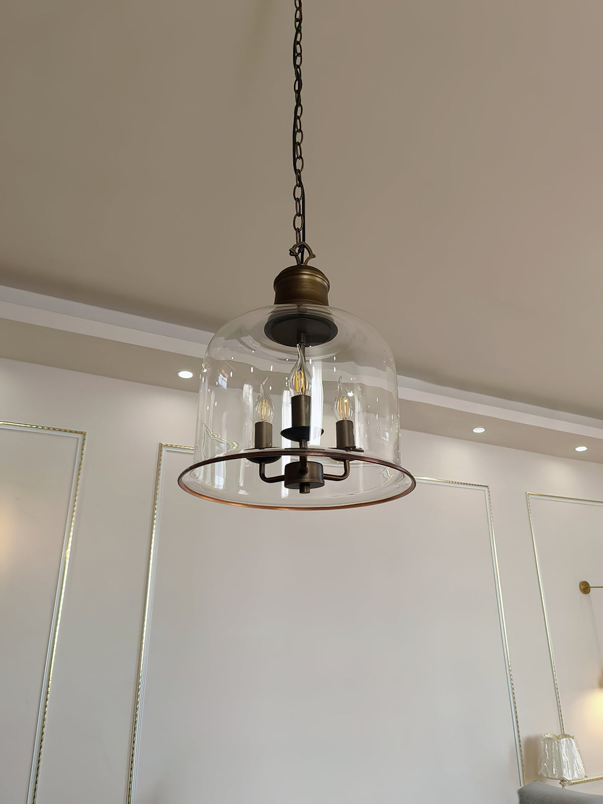 Celaniella vintage-pendel i glas med elegant udtryk