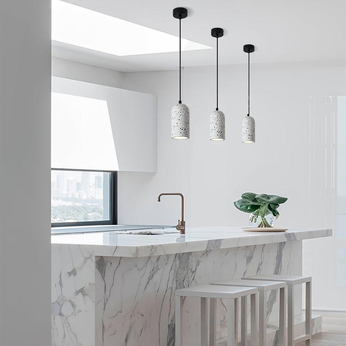 Brol industriel pendellampe i terrazzo