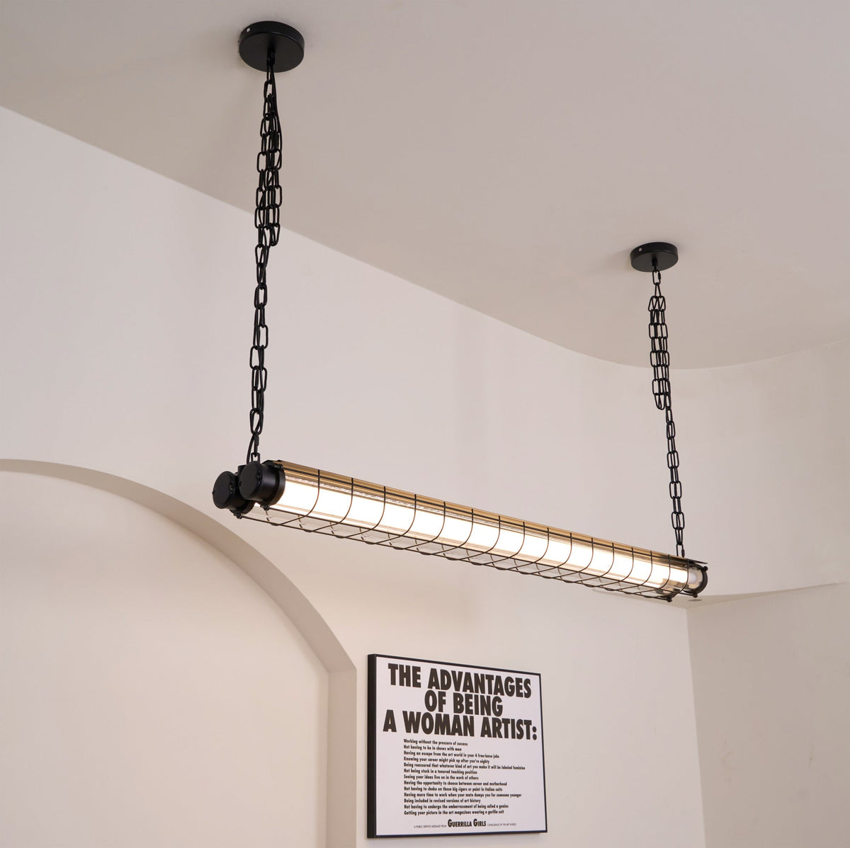 Candeeiro suspenso linear industrial Alaric