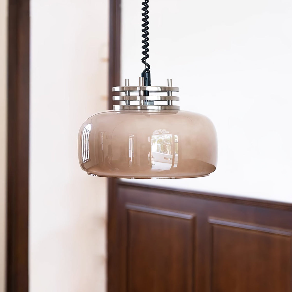 Quorin industriell pendellampa i glas