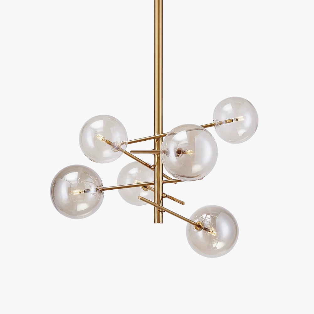 Aveno LED-ljósakróna úr glæru kristalgleri