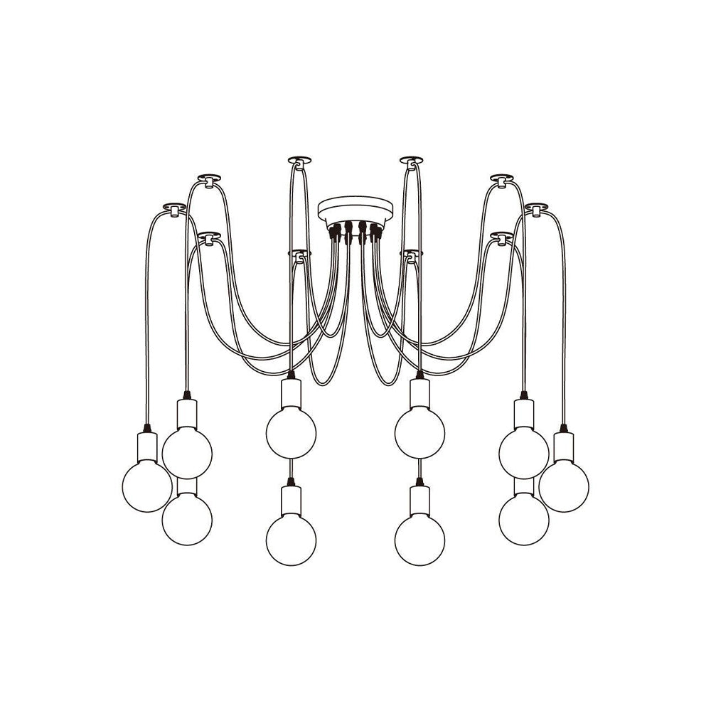 Silva retro lantlig LED-spindelkrona, svart/vit