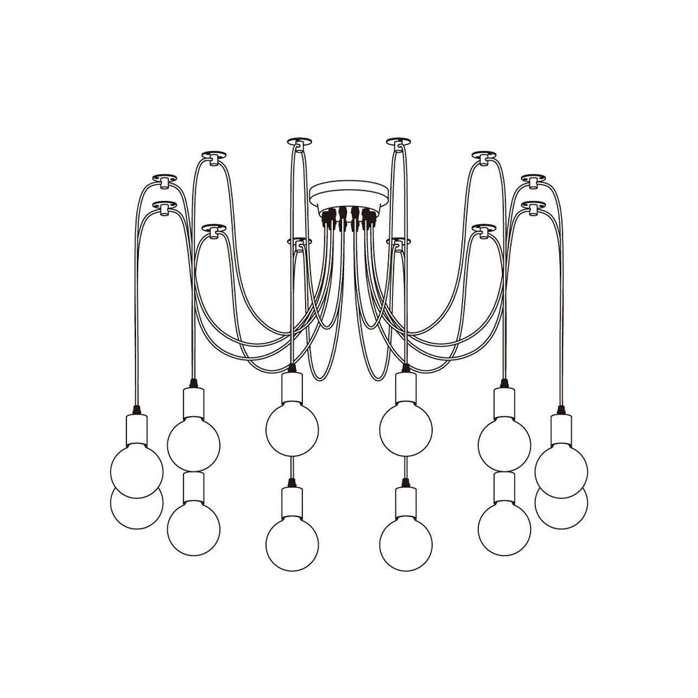 Silva retro lantlig LED-spindelkrona, svart/vit